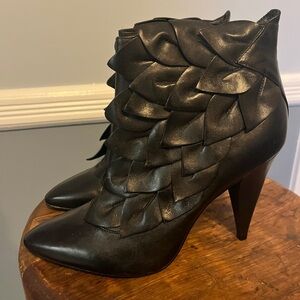 Kelsi Dagger Black Layered Heeled Boots